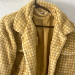 Mustard Yellow Vintage Looking Checkered Jacket Large